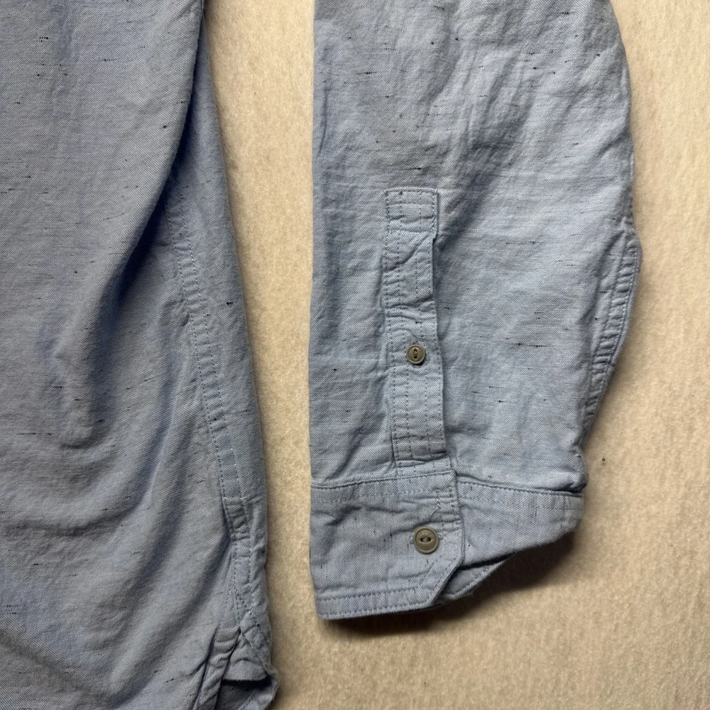 Levi's Blue Ripstop Cotton Button Up Shirt Size 2XL XXL Mens Long Sleeves